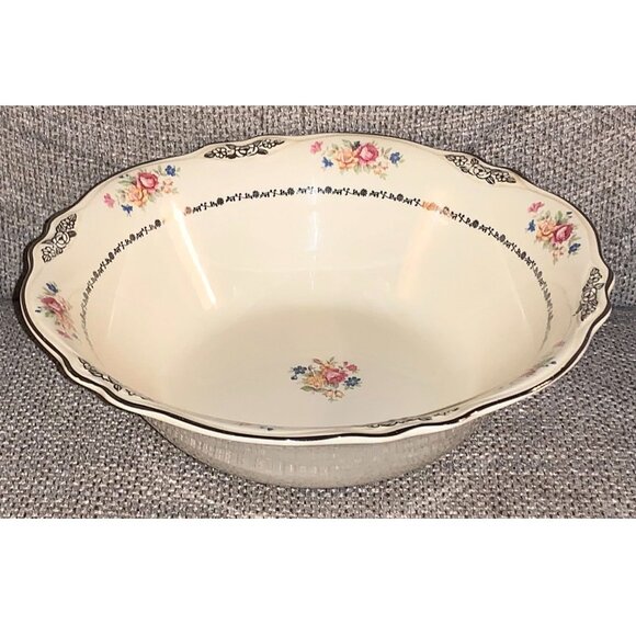 Vintage Homer Laughlin Virginia Rose Floral Porcelain Serving Bowl G49 N8 - Picture 1 of 5